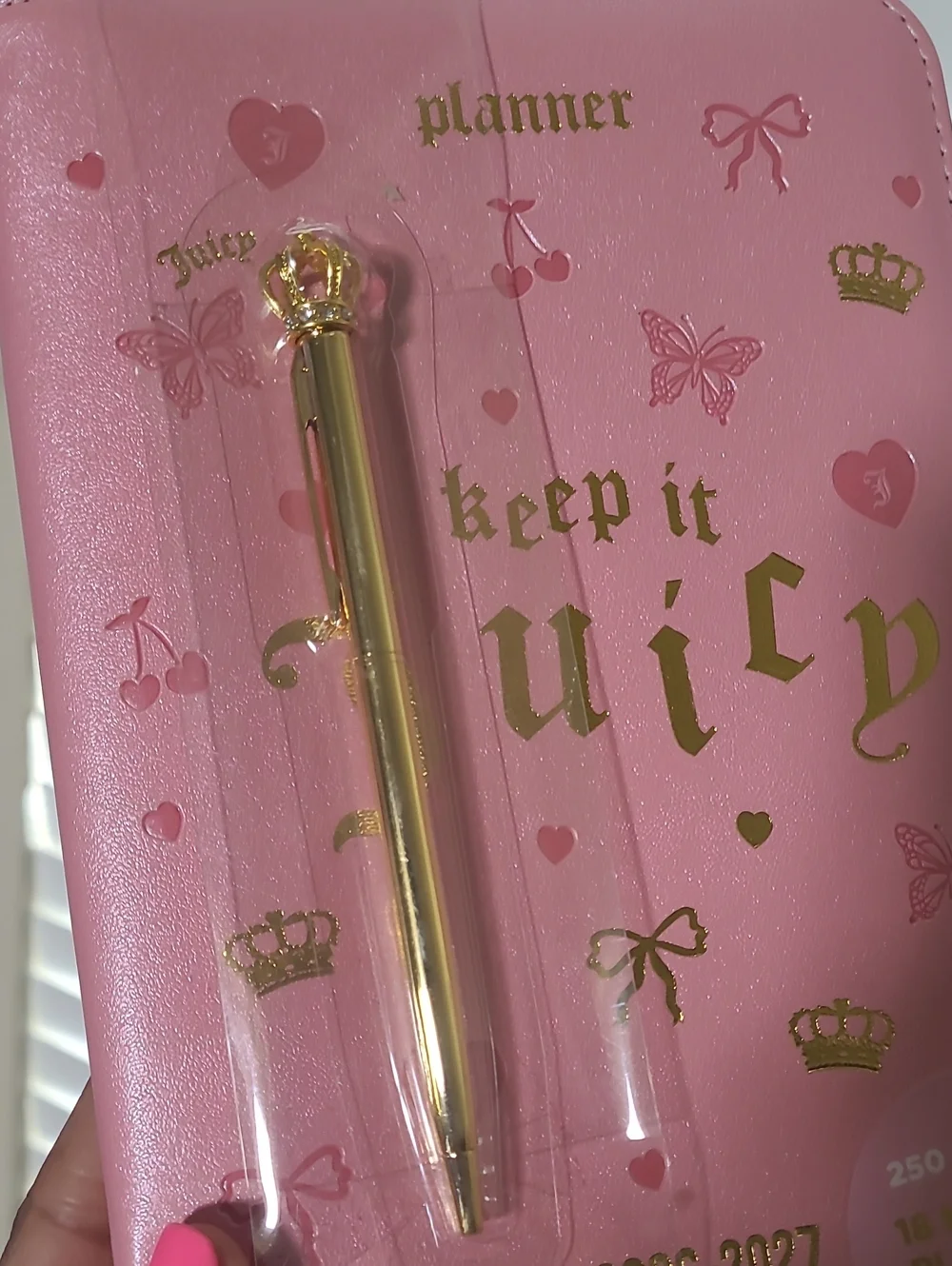 Juicy Couture Pink Keep It Juicy 18-Month Planner with Gold Pen